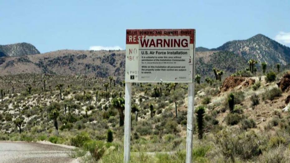 Area 51 Warning Sign in Desert